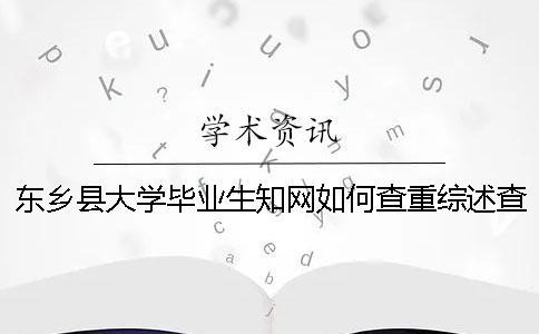 东乡县大学毕业生知网如何查重？综述查重吗？