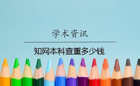 知网本科查重多少钱